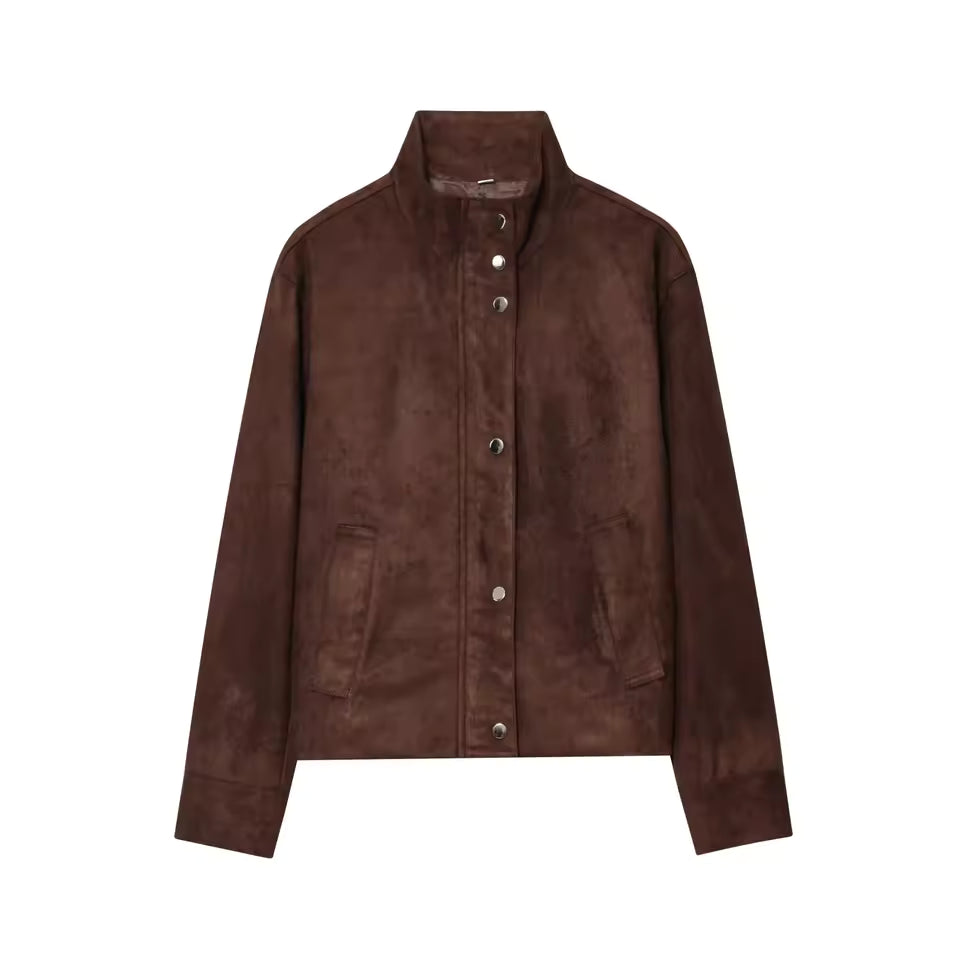 Autum woman jacket => Dark brown