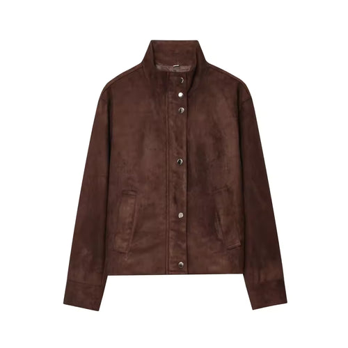 Autum woman jacket => Dark brown