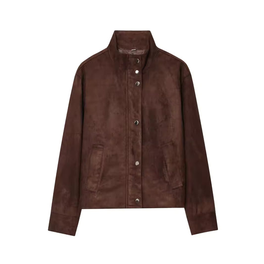 Autum woman jacket => Dark brown