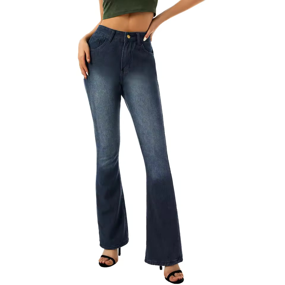 Vintage Flared Jeans for Women – Dark Blue