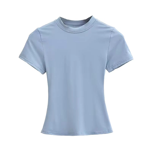 Casual Fitted T-Shirt - blue