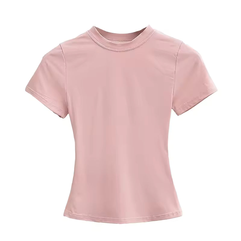Casual Fitted T-Shirt - pink