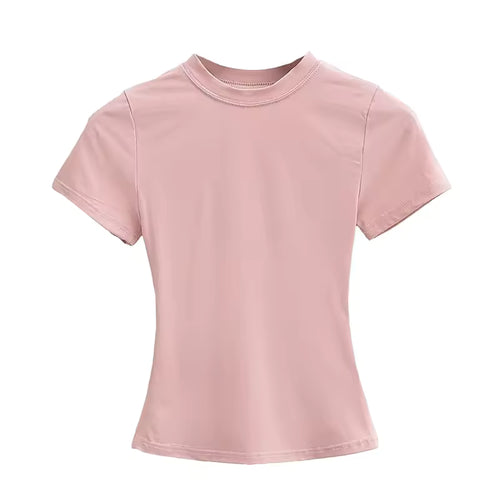 Casual Fitted T-Shirt - pink