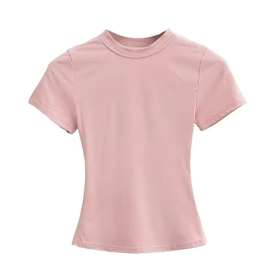 Casual Fitted T-Shirt - pink