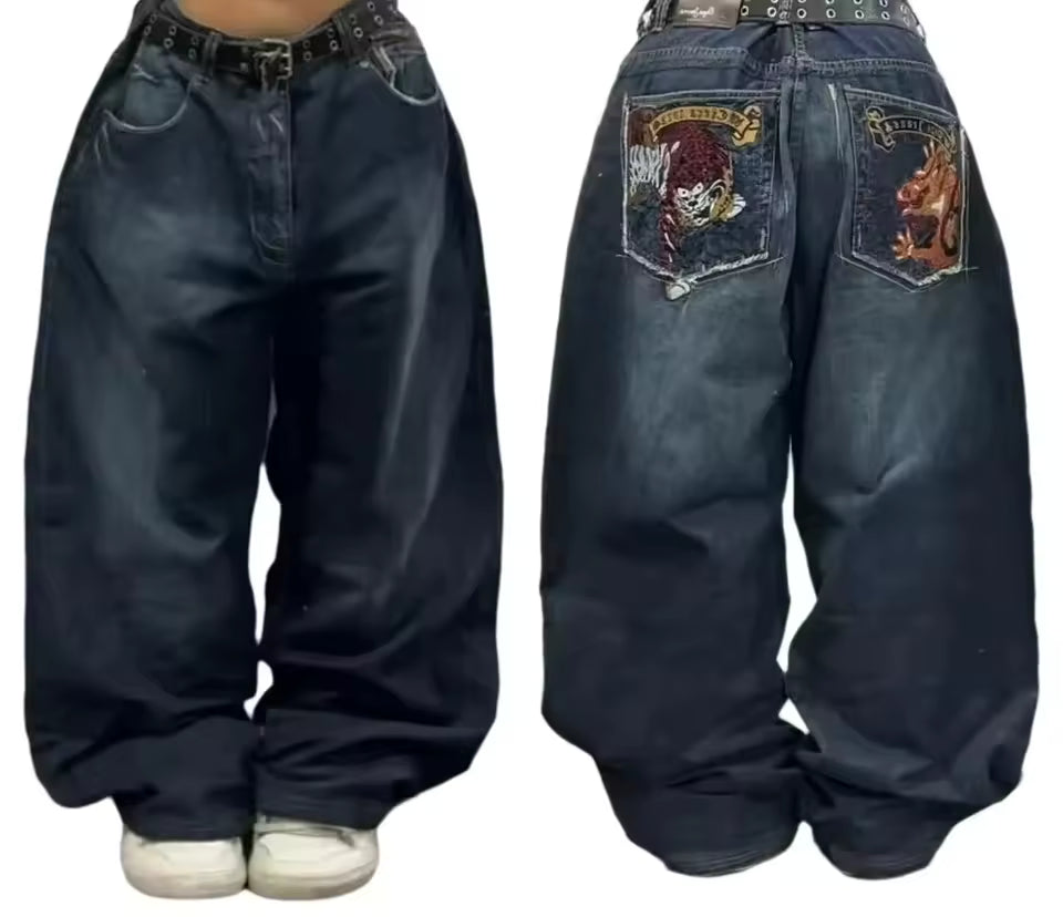 Unisex Joker Punk Jeans - Dark blue