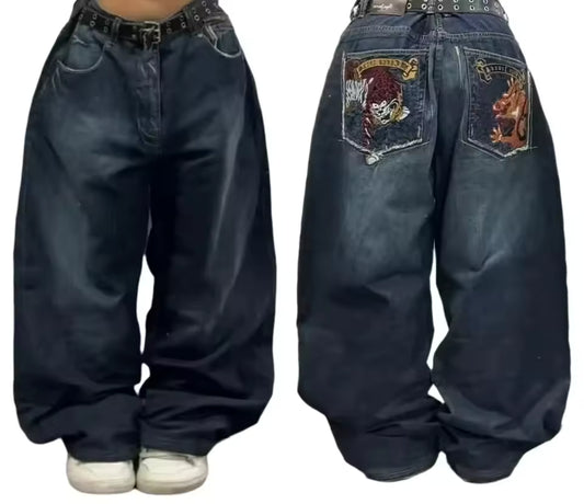 Unisex Joker Punk Jeans - Dark blue